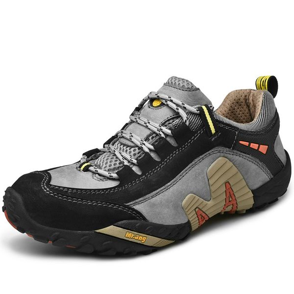 

genuine leather outdoor men hiking shoes waterproof trekking shoes breathable climbing sneakers sports anti-slip hunting