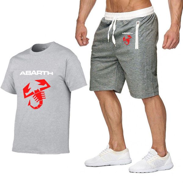 

mens short sleeve abarth car logo summer mens t shirt hiphop harajuku t-shirt cotton t shirts pants suit sportsweay