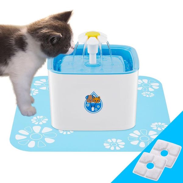 

2.5l drinking fountain automatic cat water fountain electric water dog cat pet drinker bowl pet blue uk/eu/us plug