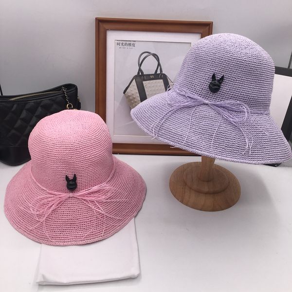 

spring, summer, the new folding basin of crochet hats is prevented bask in small pure and fresh and fisherman hat shading straw, Blue;gray