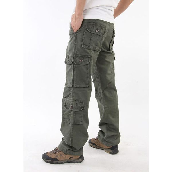 

new men's cargo pants for men multi pocket overalls tactical army trousers camouflage fashion, Black