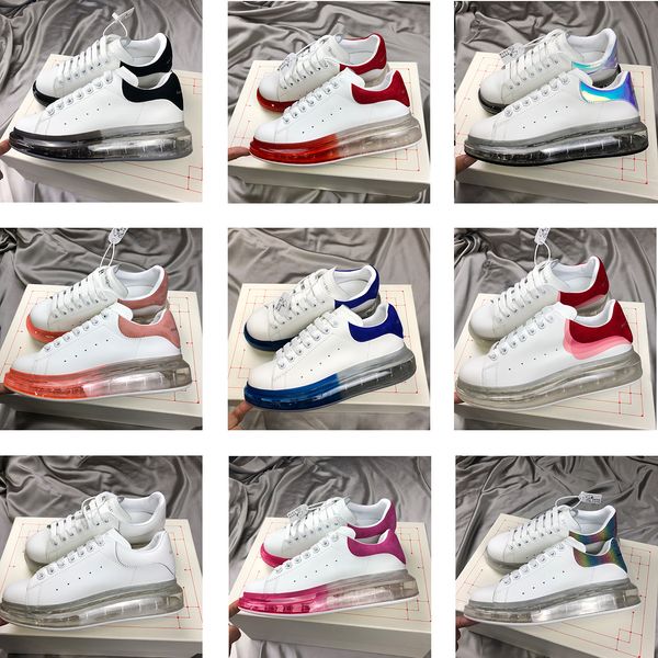 

designer shoes genuine leather sneaker luxury mens women fashion white leather platform shoes flat casual shoes (including box, Black