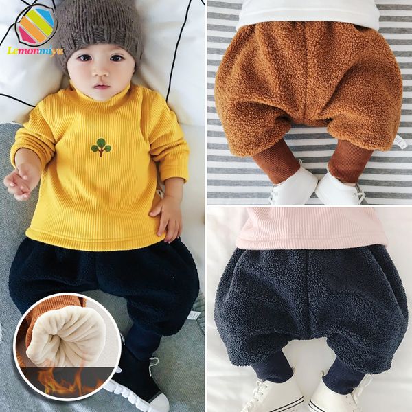 

lemonmiyu baby full length pants for boys cotton newborn winter warm children's bottoms fashion plus velvet casual trousers, Blue