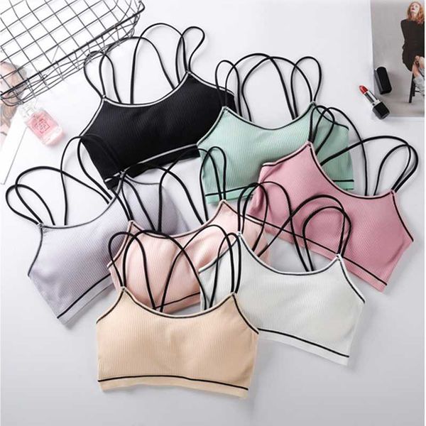 

women sports bra solid female gym for fitness push up high elastic  sling seamless yoga bra sports stanik sportowy, White;black