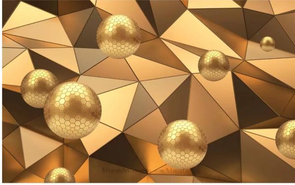 

modern living room wallpapers golden sphere stereo background 3d background wall