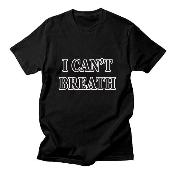

дыхание. я не могу дышать. с короткими рукавами черной футболки для мужчин и женщин, White;black