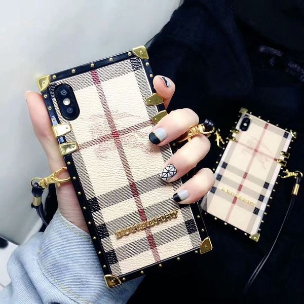 

luxury premium phone case for iphonex xs max xr 7 7p 8 8plus 6s tpu with lanyard back cover shell for samsung s10 s9 s8 plus not9 8, Black;gray