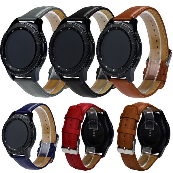 

watchbands black watch accessories watch bands pu leather brown replacement bracelet strap for samsung gear s3 frontier, Black;brown