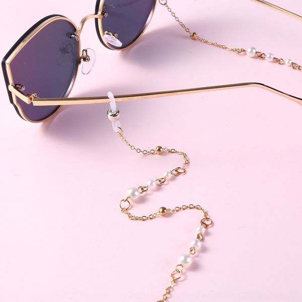 

wq40g bz1342 fashion women's fine-grained chain anti-slip eye ring bz1342 fashion pearl glasses women's fine-grained pearl glasses, Blue