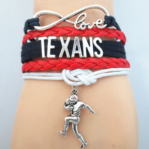 

Jewelry Infinity Love Texans Football Bracelet Houston Sport Team Wristband Friendship Bracelets B09097