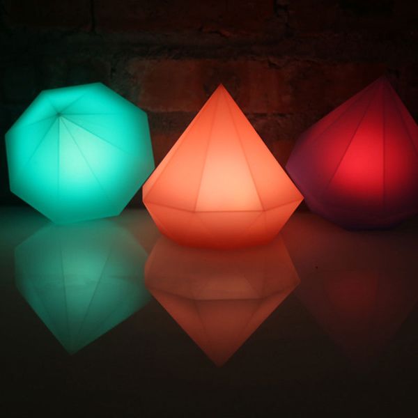 

brelong creative children's day gifts colorful diamonds silicone night lights bedroom desk lamps battery pats 1 pcs