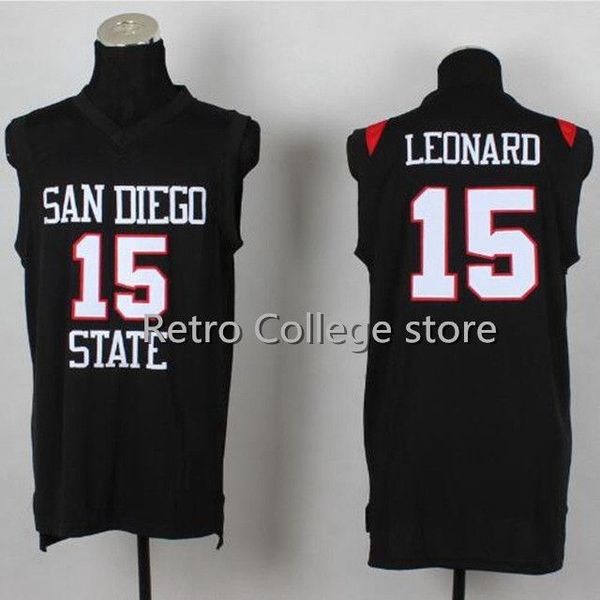 

#15 kawhi leonard san diego state retro college basketball jerseys stitched any name and number xs-6xl vest jerseys ncaa, Gray
