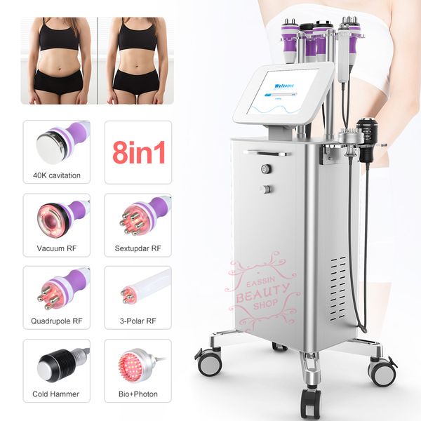 8 IN 1 Hot Cold Hammer Machine Smart 3D RF Generator Biophoton Light Therapy Equipment per il corpo