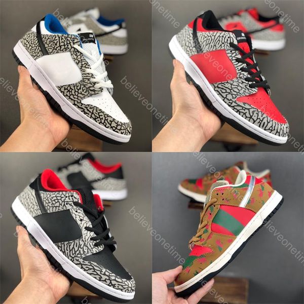

dunk low pro sb white cement black grey red fire men women running shoes freddy krueger degrees designer basketball sport trainers sneakers