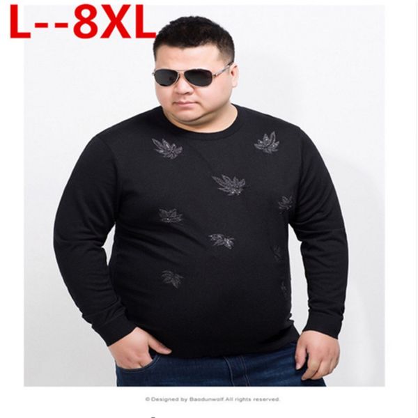 

10xl 8xl 6xl 5xl autumn casual men's sweater o-neck striped loose fit knittwear mens sweaters pullovers pullover men pull homme, White;black