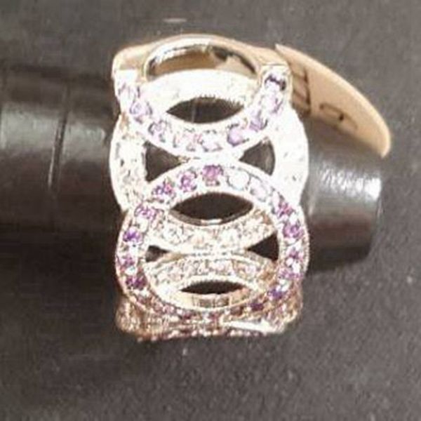 

shunxunze promotion fashion engagement wedding rings jewelry for women first class products purple cubic zirconia rhodium plated r418 size 9, Silver
