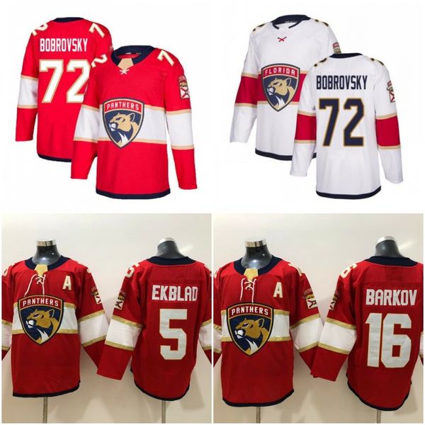 

72 Sergei Bobrovsky Florida Panthers Jerseys 16 Aleksander Barkov Blank 1 Roberto Luongo 5 Aaron Ekblad Home Red Stitched Hockey Jerseys