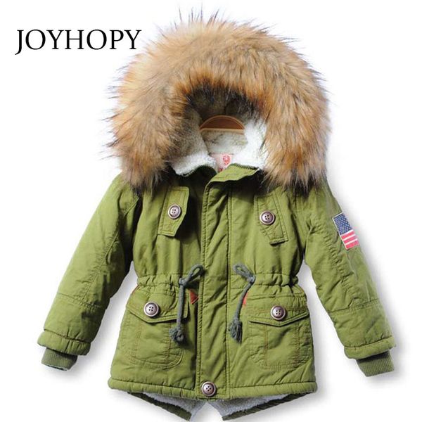 

children jackets girls boys coats hooded faux fur collar thick winter kids outerwear cotton padded baby clothes boy snowsuit, Blue;gray