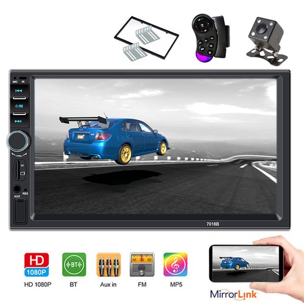 

2din car radio 7" hd touch mirror link autoaudio multimedia player mp5 player autoradio bluetooth rear view camera tape recorder