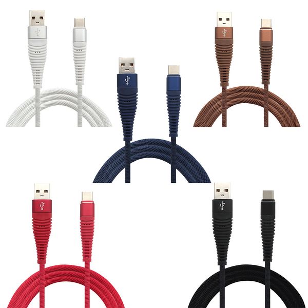 

1m round braided charger cable fabric braided micro usb charging data sync cord for type-c android lightning