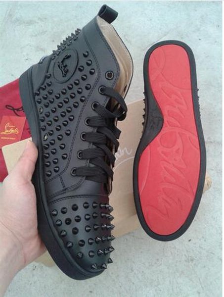 

Come in more tyle men women red bottom ca ual hoe loubiz genuine leather pike hoe luxury