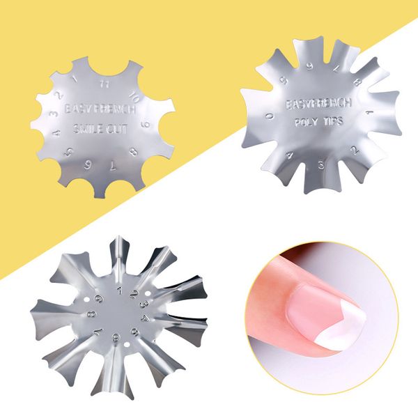 

1pc stainless steel french nail art template for nail art diy and design, White