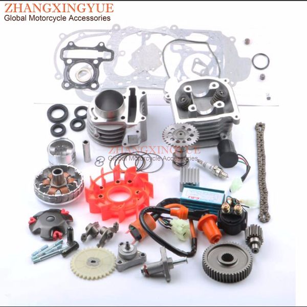 

52mm big bore performance kit & a9 cam & ac cdi fan for chinese gy6 50cc upgrade 105cc 139qmb scooter 4t