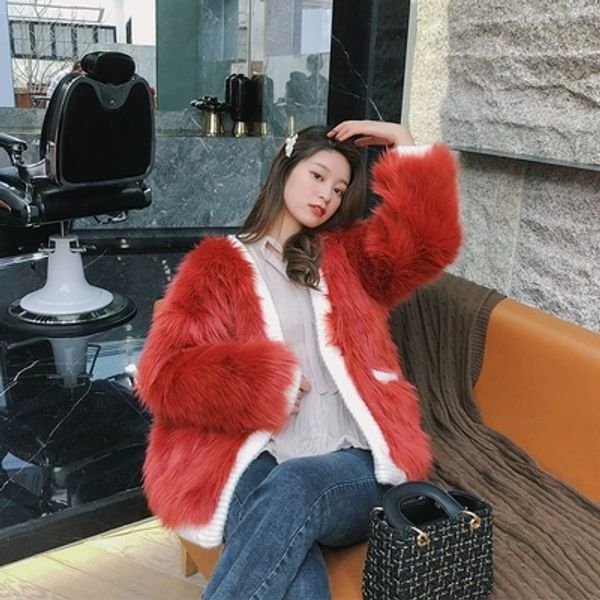 

new style high-end fashion women faux fur coat 18c37, Black