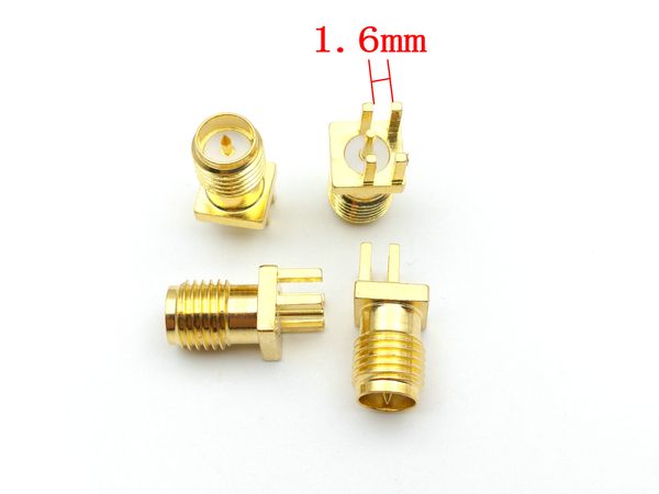 100 pcs Ouro RP-SMA fêmea plug centro de solda PCB clipe borda montagem conectores RF