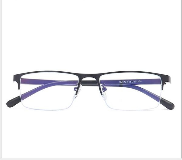 

new men's metal box flat mirror flexible tr leg mixed frame half frame anti-blue flat mirror, White;black