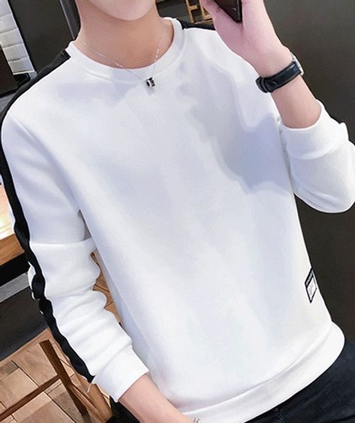 

2020 new men's round neck casual cotton long-sleeved men sweatshirts leisure coat 251605, Black
