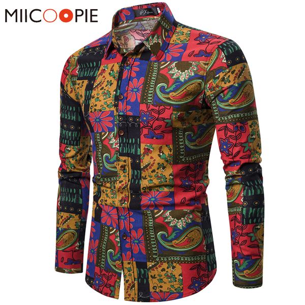 

plus size floral printed dress shirt men fashion plaid flower print hawaiian shirts business long sleeve camisa social masculina, White;black
