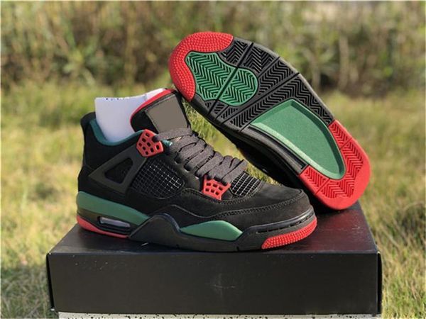 

2020 new arrival 4 iv nrg black pizzeria for men basketball shoes black red green suede aq3816-163 running sneakers size 7-13