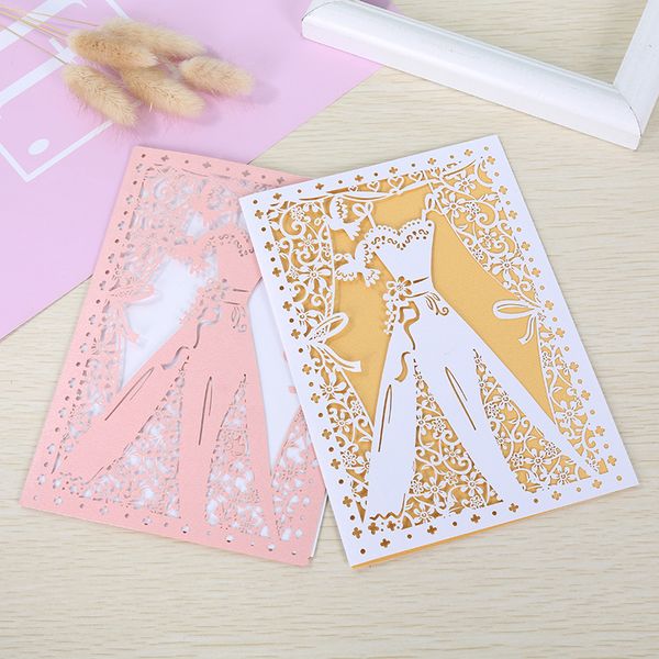 

50pcs european style laser cut diy wedding invitation card
