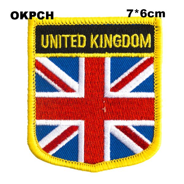 Bandiera del Regno Unito Ricamo Iron on Patch Ricamo Patch Distintivi per abbigliamento PT0210-S