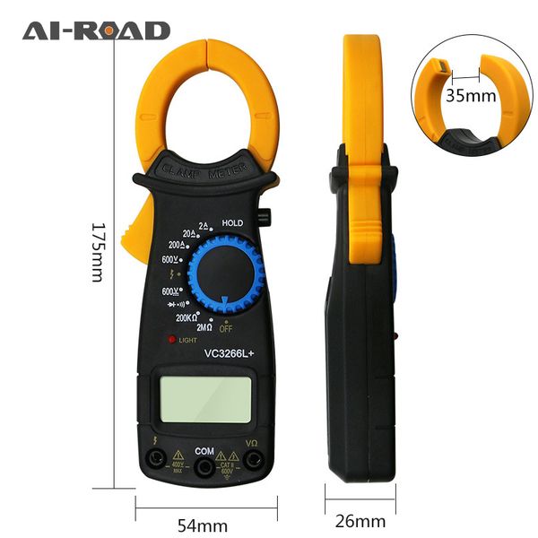 

dt-3266l+ digital amper clamp meter multimeter ncv current clamp pincers voltmeter ammeter 600a ac/dc ohm current voltage tester