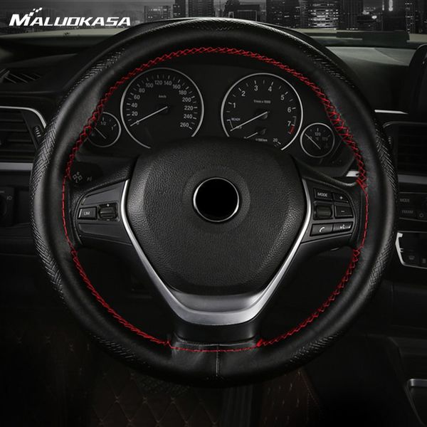 

diy embossed genuine leather steering wheels cover with needles and thread car styling covers universal hand sewing wheel cover