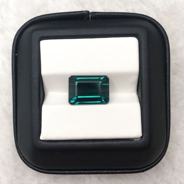 

mele natural blue tourmaline for jewelry making,14.45x10x7. 11mm 11.18ct square cut loose gemstone diy main stone, Black