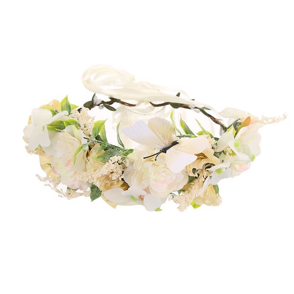 Sposa corona di fiori Corona delle ragazze dei bambini Stereo Simulazione Fiori copricapo accessori fatti a mano in rattan Weaving principessa Ghirlande S233