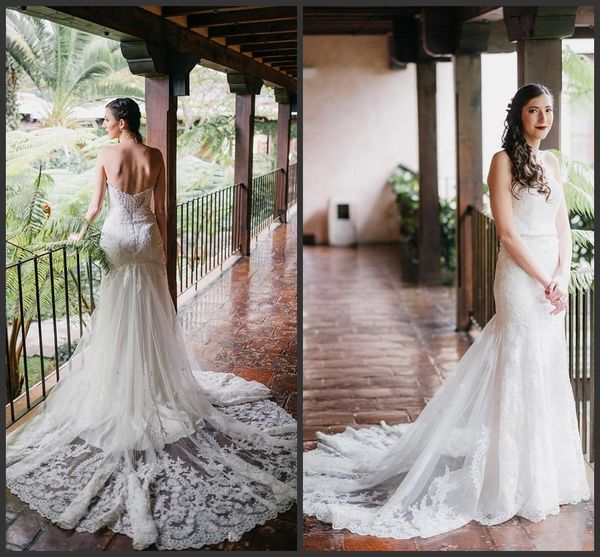 

Elegant Wedding Dresses Mermaid Sweetheart Backless Sleeveless Vestidos De Noiva Lace Applique Bridal Gowns Robe De Mariée