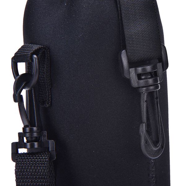 

1000ml water bottle cover bag pouch w/strap neoprene water pouch holder shoulder strap black bottle carrier insulat bagl
