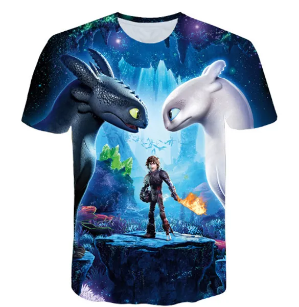 

pocket toothless t-shirt how to train your dragon cartoon 3d print men/womens summer round collar short sleeve casual k842, White;black