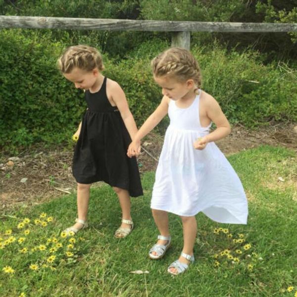 

toddler kids baby girls sleeveless bandage backless casual long dress sundress skirt outfit, Red;yellow
