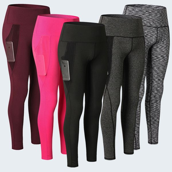 

women fitness pants high waist sports leggings mesh pocket yoga seamless tights gym high elastic running workout leggins mujer, White;red