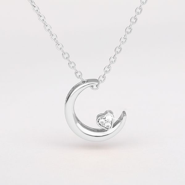 

new fashion sweet moon silver plated jewelry temperament crescent clavicle chain pendant necklaces