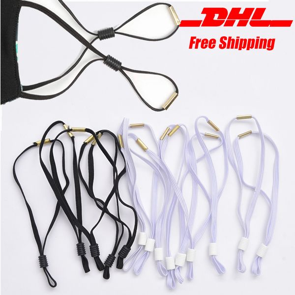 

dhl adjustable lanyard elastic buckle barrel connectors sewing elastic band anti slip cord buckles ear rope adjuster rope earloop with drop