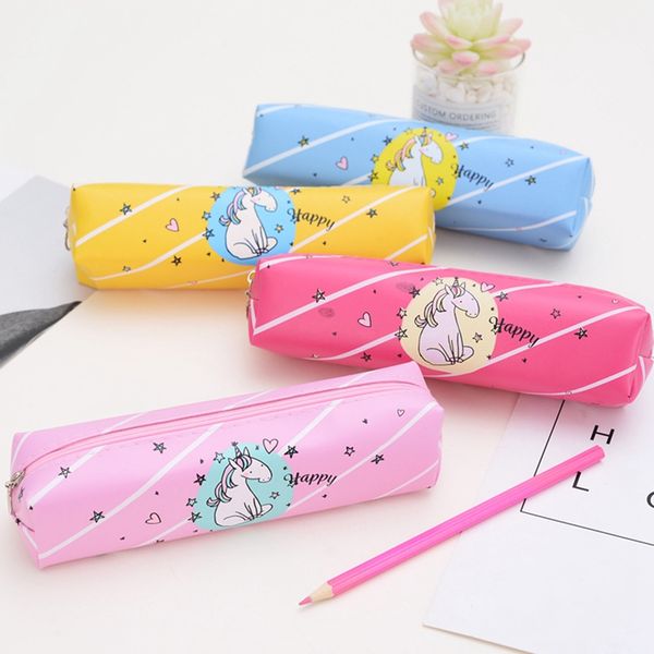 

cute animal pencil case stationery gift students pu leather pencil box bag stationery office school supplies