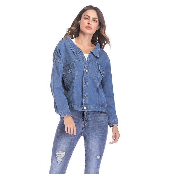 

new spring and autumn women's single-breasted blue denim jackets students casual strap back bowknot jeans coat jacket women, Black;brown
