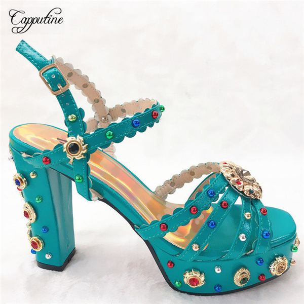 

elegant party teal color pumps with nice decoration graceful lady sandal shoes cfs12 size38-42, Black