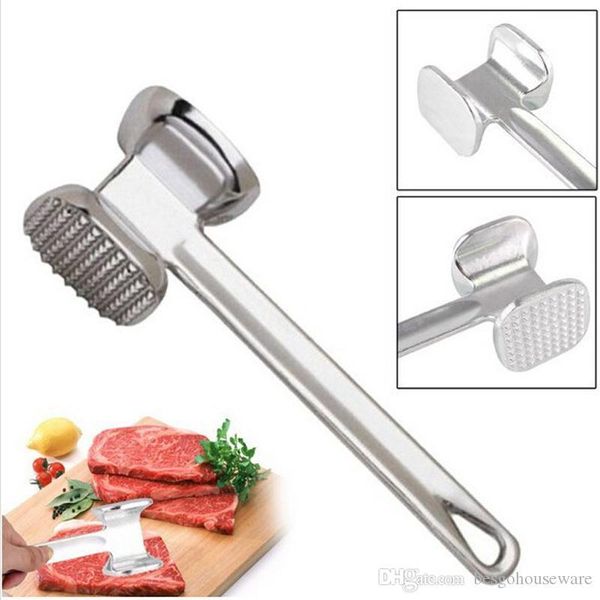 

double sided meat hammers metal aluminum meat hammer kitchen cooking professional tenderizer steak beef pork chicken hammers bh1247 tqq
